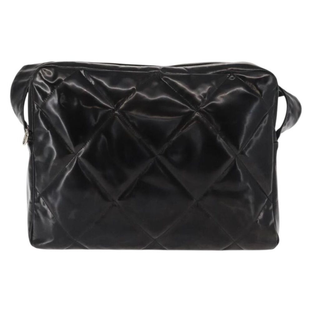 Chanel Vintage Enamel Black Patent_Leather Shoulder Bag Bag